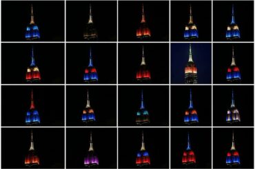 Le @empirestatebldg illumine les 30 clubs en l'honneur de #OpeningDay ....