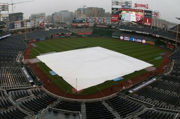 Le deuxième match #NLDS d’aujourd’hui entre @Dodgers et @Nationals est reporté au dimanche à 13 heures ...