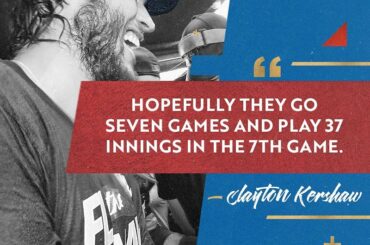 Clayton Kershaw sait qui il veut gagner # Game7: The @Dodgers ....