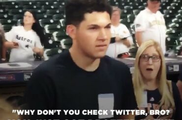 C'est génial. @ abreg_1 envoie un message spécial à son frère, A.J. #MLBDra ...