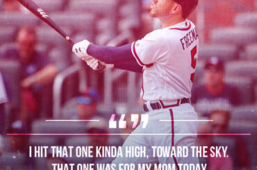 Un petit ami spécial pour Freddie Freeman, qui a perdu sa mère il y a 18 ans aujourd'hui. #Bi...