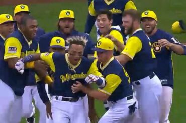 Le chaos à Milwaukee. Les @Brewers #walkoff au 15ème. ...