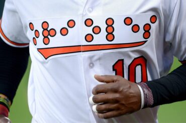 Ce soir, les @Orioles sont devenus la première équipe professionnelle à porter des uniformes en braille ...