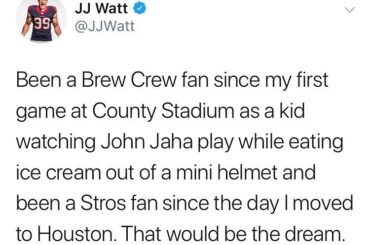 @jjwatt sait qui il veut voir dans la série #WorldSeries ....