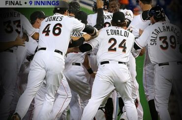 C'est maintenant 3 #walkoff qui a remporté les 4 derniers matchs des @marlins ....