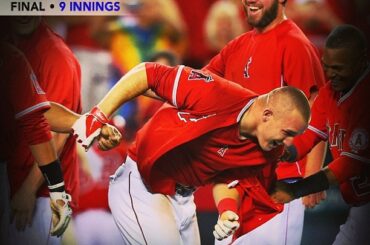 La première carrière de @ miketrout chez #walkoff envoie les fidèles d’Anaheim chez eux heureux ....