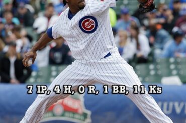 Edwin Jackson a fermé aujourd'hui les Brewers, qui occupent la première place, dans la Windy City. #Whiff ...