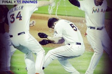 C’est chaud à Miami. Ed Lucas a besoin de cette douche #walkoff ....