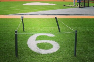N ° 6 pulvérisé dans l'herbe du Yankee Stadium le #JoeTorreDay ....