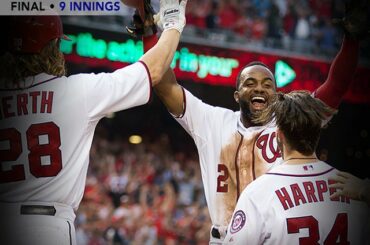 Gagnants #Walkoff ENCORE! Les @nationals ont maintenant remporté 10 victoires consécutives ....