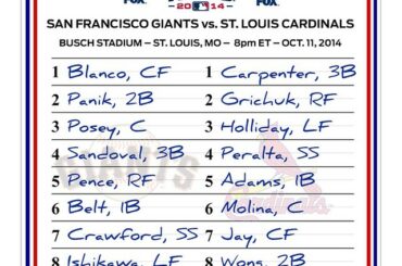 #NLCS Game 1. Bumgarner et Waino lancent. @SFGiants et @Cardinals seront un G ...