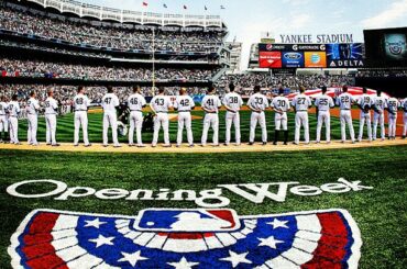 Les @yankees s'alignent. #jour d'ouverture...
