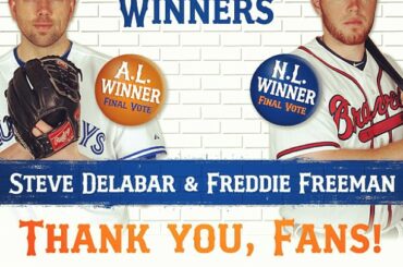 Et les gagnants de # FinalVote sont ... Freddie Freeman et Steve Delabar! ...