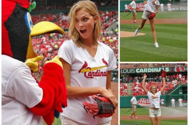 Le natif de St. Louis, @karliekloss, lance son premier lancer le #MemorialDay ....