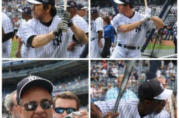 Quelques visages familiers sont de retour au Yankee Stadium pour #OldTimersDay ....