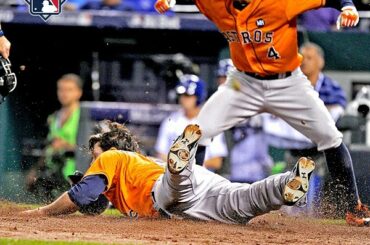 Après 48 minutes de retard de la pluie, @astrosbaseball cherche à prendre de l'avance. #ALDS ...