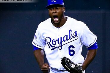 Quinte royale! Avec un coup de poing emphatique, K.C. se dirige vers le premier #ALCS depuis 1985 ....