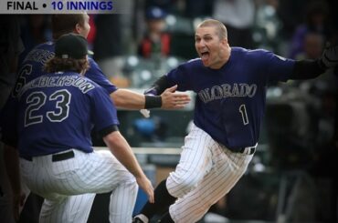 Rocky Mountain #walkoff! Brandon Barnes envoie @rockies à la maison de façon dramatique ....