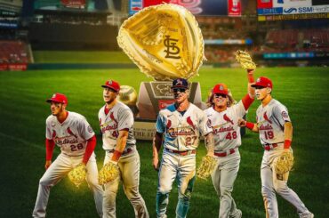 Flash ce cuir doré.  Les cinq gagnants des Gold Glovers des @Cardinals ont obtenu leur ...