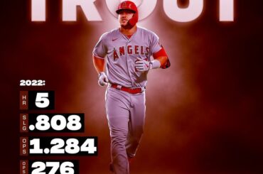 Mike Trout affiche les numéros de Mike Trout....
