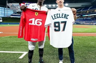 @_jazz3 et les Marlins ont accueilli le leader du championnat F1 @charles_leclerc à Miam...