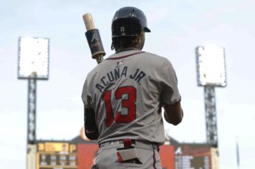 Ronald Acuña Jr.  Quitte le match avec une blessure apparente au genou