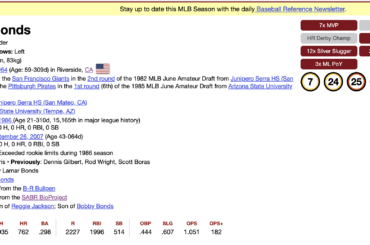 Barry Bonds n'a aucun surnom répertorié sur sa page de référence sur le baseball