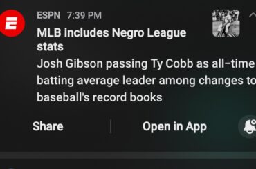 Il était temps !  Josh Gibson était une bête !