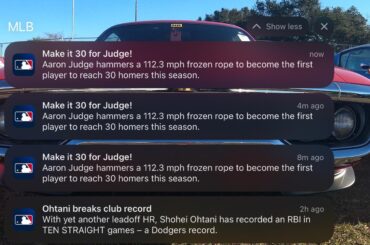Je me demande si Judge en a 30. Wtf MLB app 😂