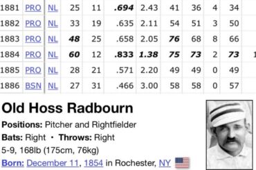 La saison des 60 seules victoires : Old Hoss Radbourn en 1884