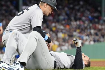 Yankees 1B Anthony Rizzo quitte le match avec une blessure à l'avant-bras droit après une collision