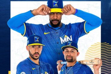 Maillots City Connect officiels « effet d'entraînement » des Twins du Minnesota.