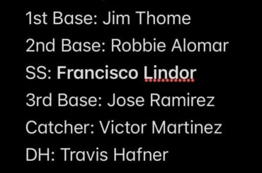 Cleveland Indians/Guardians de tous les temps (en utilisant uniquement les joueurs des années 90 à nos jours)