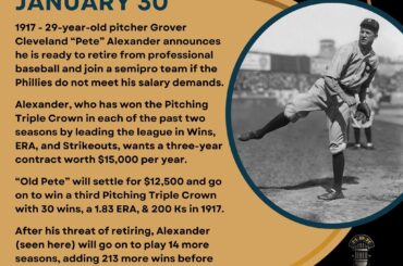 En ce jour de l’histoire du baseball – le 30 janvier