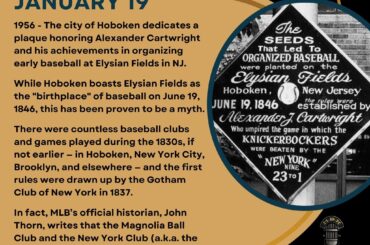 En ce jour de l’histoire du baseball – le 19 janvier