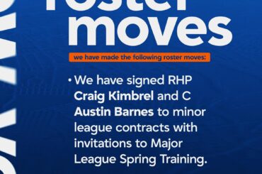 Les Mets de New York signent Craig Kimbrel et Austin Barnes pour des contrats de ligue mineure et des invitations à l'entraînement de printemps