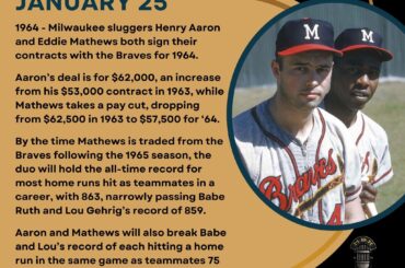 En ce jour de l’histoire du baseball – le 25 janvier