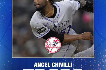 Échange 1 pour 1 : Les Yankees acquièrent Angel Chivilli des Rocheuses. Le Colorado obtient en retour l’espoir 1B TJ Rumfield.