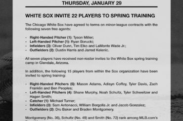 Les White Sox de Chicago invitent 22 joueurs à l'entraînement de printemps