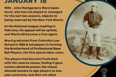 En ce jour de l’histoire du baseball – le 18 janvier