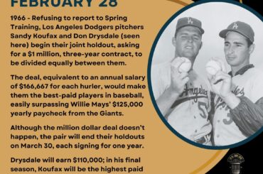 En ce jour de l’histoire du baseball – le 28 février