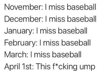 Le baseball me manque actuellement.