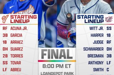 Les équipes des États-Unis et du Venezuela pour le match de championnat de la World Baseball Classic de ce soir !