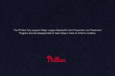 Déclaration des Phillies de Philadelphie concernant la suspension de Johan Rojas