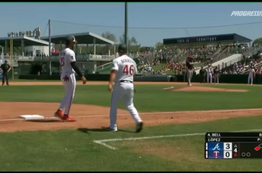 L'analyste Glen Perkins demande à l'annonceur des Twins, Cory Provus, s'il a vu Buxton avec son pantalon baissé