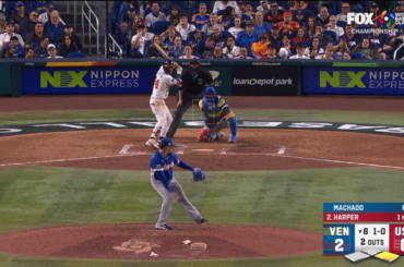 Bryce Harper égalise le Venezuela 2-2 après avoir réussi un home-run