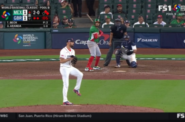 Jonathan Aranda frappe un circuit de trois points contre les Crawford Boxes pour donner l'avantage au Mexique en 8e contre la Grande-Bretagne