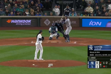 Le lanceur des Mariners Luis Castillo a enregistré son 1 500e retrait en carrière (contre Aaron Judge).