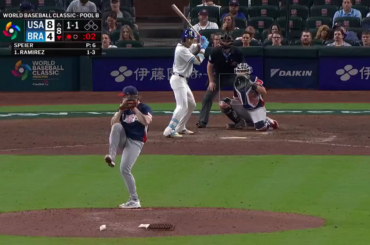 (Point culminant) Lucas Ramirez avec son deuxième home run aujourd'hui. 2 HR contre les USA et un contre deGrom à l'entraînement de printemps.