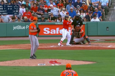 (Point culminant) WIlyer Abreu était si confiant dans son défi qu'il a pris la première base avant qu'elle ne soit révisée et même Chris Bassitt a dû en rire